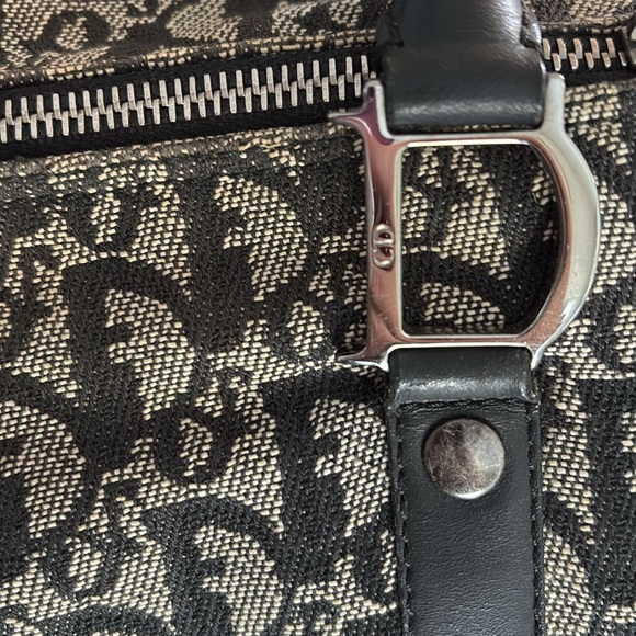 DIOR VNTG 1990'S TROTTER CANVAS/LEATHER MINI BOSTON BAG W DIOR LOCK AND KEY! - Picture 2 of 7